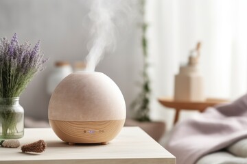 photo of aroma therapy with diffuser Generated AI - obrazy, fototapety, plakaty