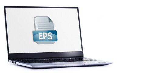 Laptop computer displaying the icon of EPS file