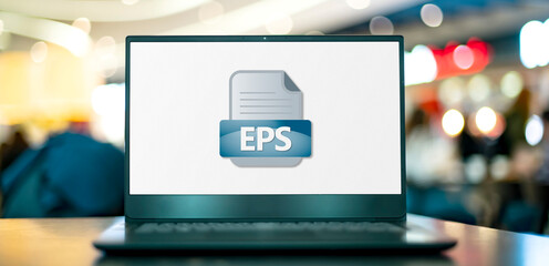 Laptop computer displaying the icon of EPS file
