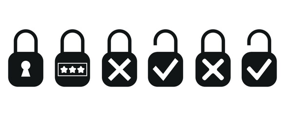lock with pin code or with a key. vector drawing on a white background. black and white and color icon.