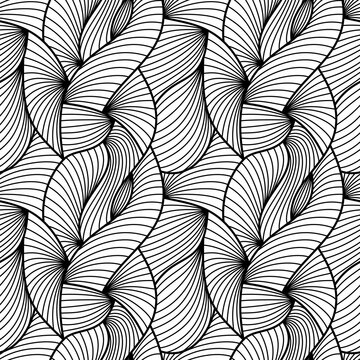 Seamless zentangle pattern in black and white. For the design of textiles, notebook cover, packaging, wallpaper.