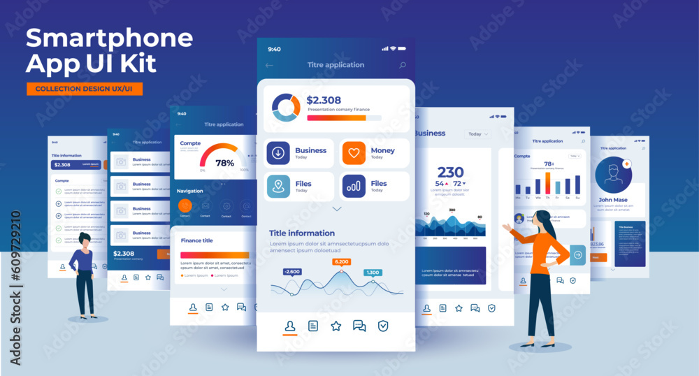 Poster template mobile app ui kit