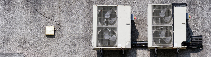 Heat pump condenser units for heating and cooling modern building