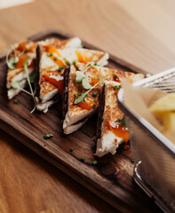 Sandwich gourmet de entraña de ternera de primera calidad