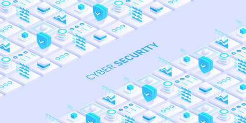 Cyber security. Data protection. Information privacy. Global network security. Technology background for banners, posters, site templates, mobile applications. Vector illustration