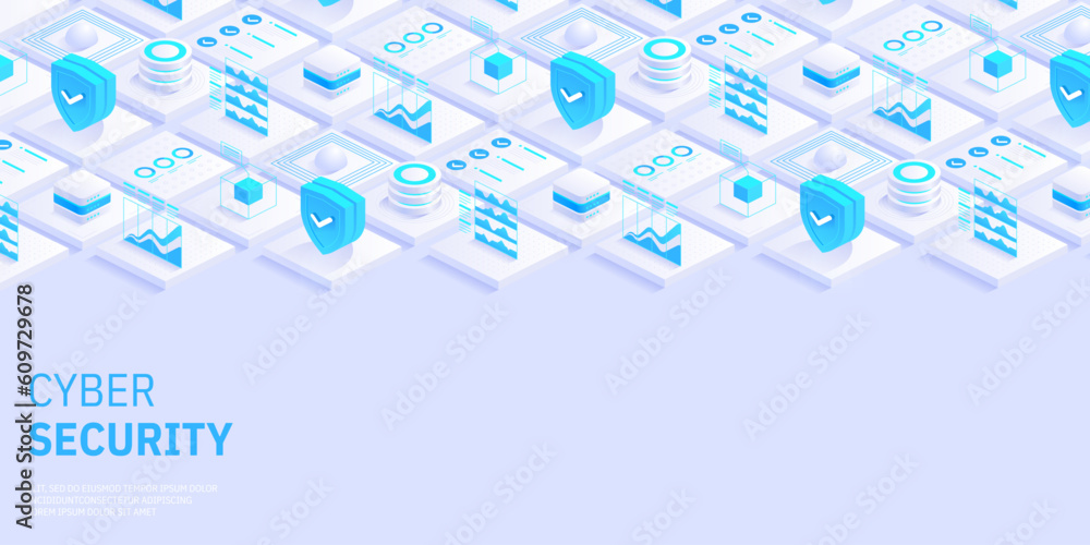 Aufkleber cyber security. data protection. information privacy. global network security. technology background