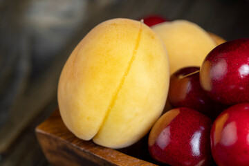 Apricot on the table with other fruits