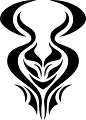 Black tribal tattoo, isolated.