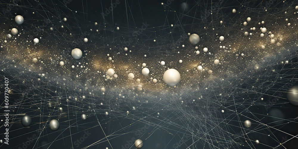 Wall mural ai generated. ai generative. abstract network atom abstract decoration space galaxy background. grap