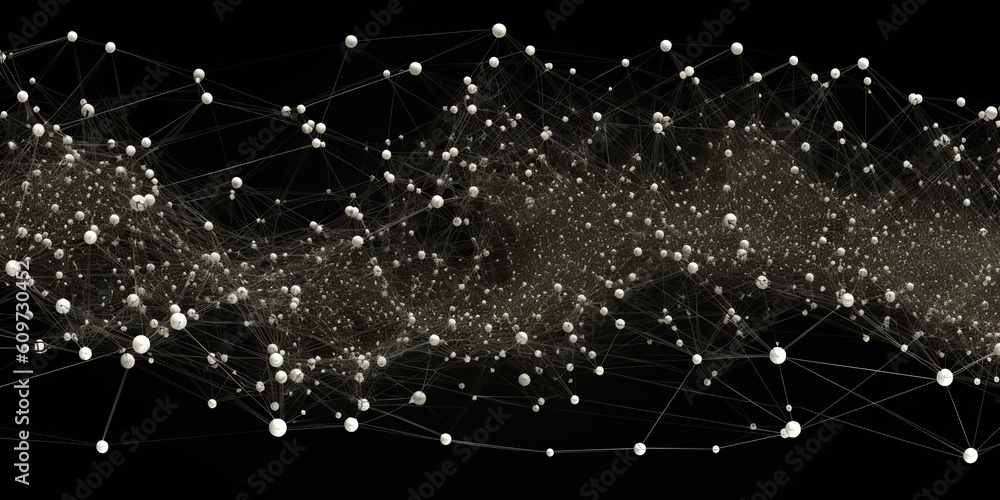 Wall mural ai generated. ai generative. abstract network atom abstract decoration space galaxy background. grap