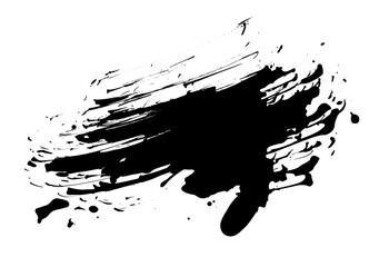PNG Art Ink Black brushstroke painting smear ink blot. Abstract contrast stain on transparent background.