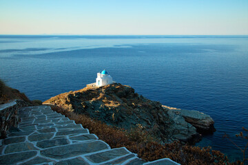 Church of the seven martyrs in Sifnos in Greece - obrazy, fototapety, plakaty