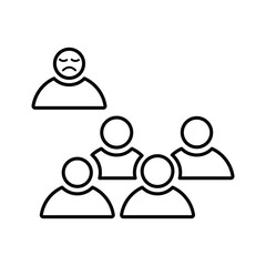 Alone, discrimination icon. Line icon, outline symbol.