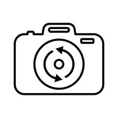 Alteration, camera, change icon. Line icon, outline symbol.