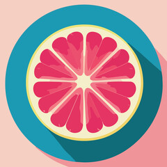Vector illustrationf of resh and juicy orange or grapefruit