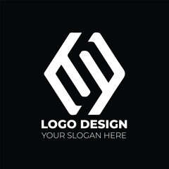 Trendy monogram logo for gym, sports and fitness brands