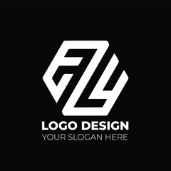 Trendy monogram logo for gym, sports and fitness brands