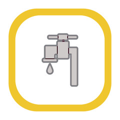 vector icon of a water faucet with white background