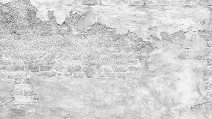 Abstract white brick wall texture for pattern background. wide panorama picture. with copy space design for web banner