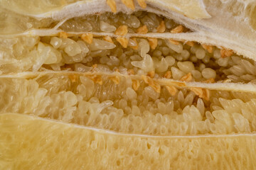 sweet pomelo close-up without peel