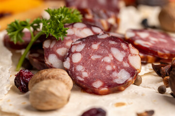 dried meat sausage with spices