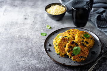 Millet Black Beans Oats Cilantro Burgers
