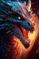 Dragon on the rampage. Generative AI. 