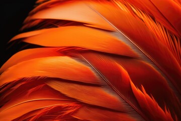 Red orange feather texture for the background. Generative AI