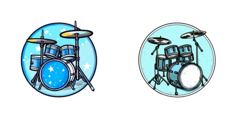 Fotobehang Cartoon drum set. Vector illustration. © YULIIA