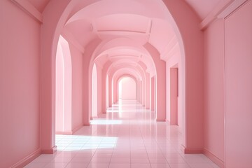 pink arched tunnel, AI generated