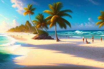Obraz premium beach with palm trees