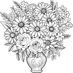 Flower In Vase Vector Art