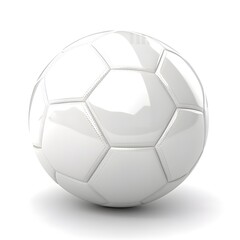 White soccer 3d ball isolated on white background, AI generated