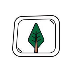 vector icon of a tree inside a square