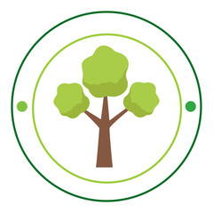 vector icon of a tree inside a circle