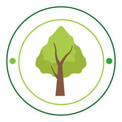 vector icon of a tree inside a circle