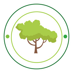 vector icon of a tree inside a circle