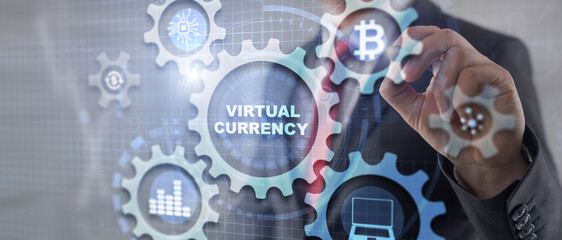 Virtual Currency Financial Technology Background Exchange Investment concept