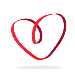 Illustration of ribbon heart love infinity symbol ribbon of Möbius vector mobius loop - 609738281
