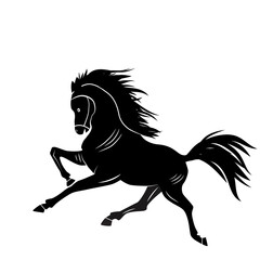 Horse tattoo symbol for design isolated on white emblem or logo template. - 609738295
