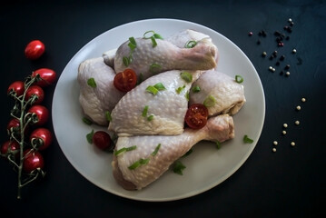 raw chicken with spices