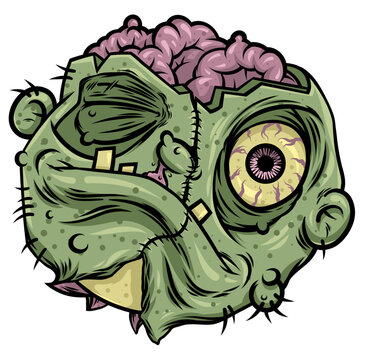 Cartoon Ghoul with Brains and Goo