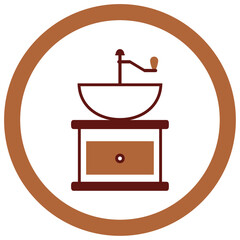 coffee grinder vector icon with white background