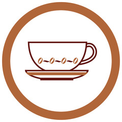 vector icon of a cup of coffee with white background