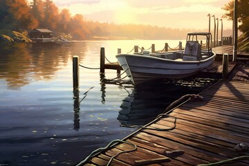 boat_docks_on_the_water_after_the_sun_sets