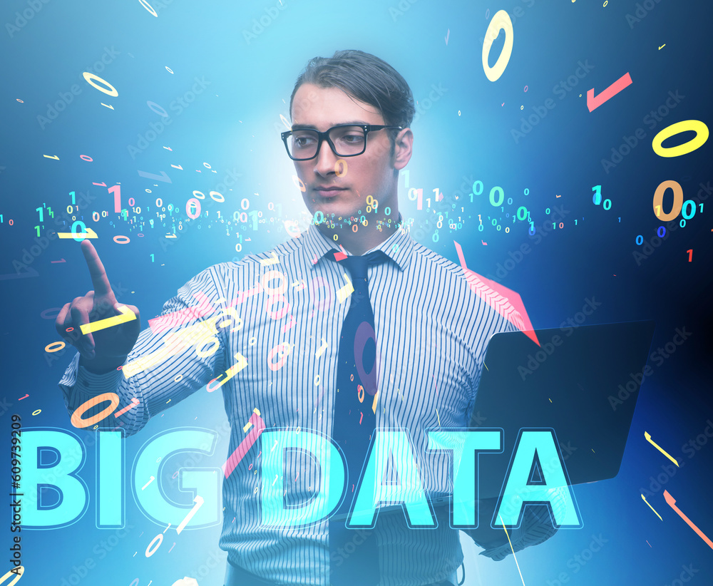 Poster big data concept with data mining analyst