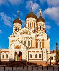 Fototapeta na wymiar Alexander Nevsky cathedral on Toompea hill in Tallinn, Estonia