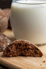 Fresh chocolate gingerbread and mill milk