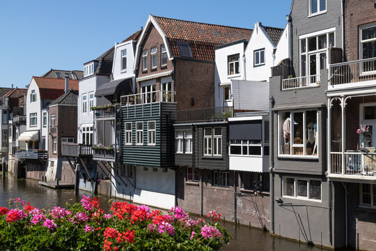 Canal houses in Gorinchem in the Netherlands