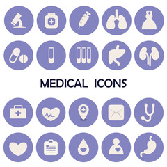Medical and health set of icons in simple style. Medical icons for web and mobile app. 